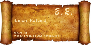Baron Roland névjegykártya